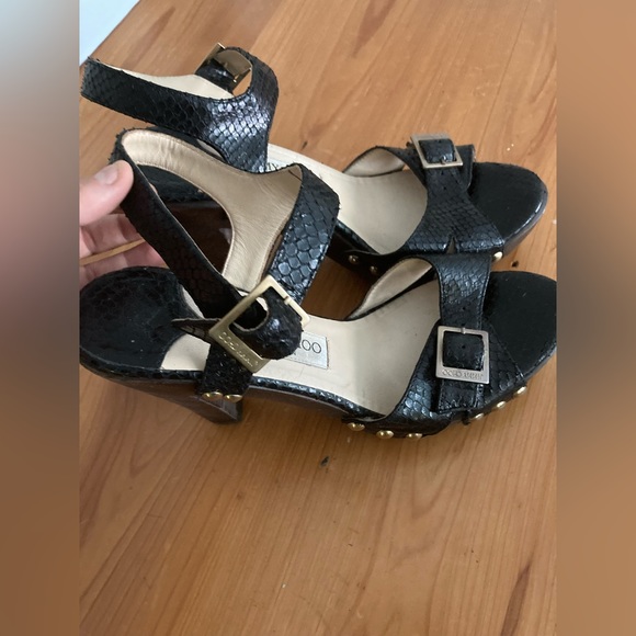 Jimmy Choo black platform buckle sandals - Picture 4 of 9